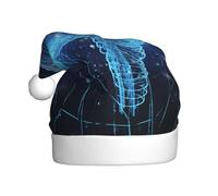 LHBWCVN Artificial Intelligence Brain Santa Hat Adults Christmas Hat Unisex Velvet Holiday Xmas Hat for Party New Year Headwear