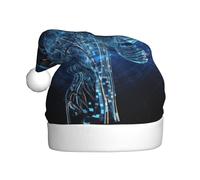 LHBWCVN Artificial Intelligence Brain Santa Hat Adults Christmas Hat Unisex Velvet Holiday Xmas Hat for Party New Year Headwear