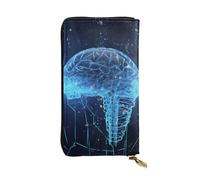Lhbwcvn Artificial Intelligence Brain Wallet For Women Men Clutch Rfid Blocking Leather Wallets Large Capacity Purse Credit Card Holder Money Case With Zipper Phone Holder Long Travel Purse, Black,