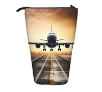 LHBWCVN backpack airplane Cosmetics Bag Standing Pencil Case Telescopic Pencil Bag Portable Pencil Holder Cute Stand up Pencil Pouch for Women Men Travel Coin Pouch Purse