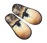 LHBWCVN backpack airplane Slipper Fuzzy Memory Foam House Slippers for Women Men Slip-on Warm Plush Trendy Bedroom Slippers Casual Indoor Outdoor House Shoes, Black, Large
