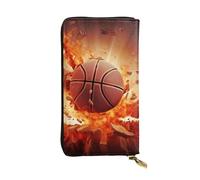 Lhbwcvn Basketball Wallet For Women Men Clutch Rfid Blocking Leather Wallets Large Capacity Purse Credit Card Holder Money Case With Zipper Phone Holder Long Travel Purse, Black, One Size