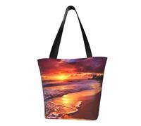 LHBWCVN beautiful beach sunset Tote Bag for Women Top-Handle Purse Large Shoulder Hobo Bags Casual Handbags Aesthetic Shopping Bag Reusable Grocery Bag Zipper Work Bag Travel Beach Bag