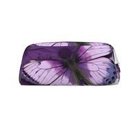 LHBWCVN Beautiful Butterfly Pencil Case Large Capacity Pencil Pouch Aesthetic Pen Bag Leather Makeup Bag for Women Men Travel Toiletry Bags Zipper Cosmetic Bag Wide-open Coin Pouch Purse, Silver, One