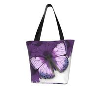 LHBWCVN Beautiful Butterfly Tote Bag for Women Top-Handle Purse Large Shoulder Hobo Bags Casual Handbags Aesthetic Shopping Bag Reusable Grocery Bag Zipper Work Bag Travel Beach Bag