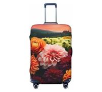 LHBWCVN Beautiful Colorful Flowers Luggage Cover for Suitcase Tsa Approved, Washable Suitcase Protector Fits 18-32 Inch Anti-scratch Suitcase Cover Carry on Luggage Sleeve Travel Baggage Cover, Black,
