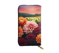 Lhbwcvn Beautiful Colorful Flowers Wallet For Women Men Clutch Rfid Blocking Leather Wallets Large Capacity Purse Credit Card Holder Money Case With Zipper Phone Holder Long Travel Purse, Black, One