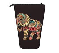 LHBWCVN Beautiful Elephant Cosmetics Bag Standing Pencil Case Telescopic Pencil Bag Portable Pencil Holder Cute Stand up Pencil Pouch for Women Men Travel Coin Pouch Purse