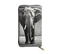 Lhbwcvn Black And White Elephant Wallet For Women Men Clutch Rfid Blocking Leather Wallets Large Capacity Purse Credit Card Holder Money Case With Zipper Phone Holder Long Travel Purse, Black, One