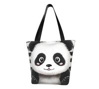 LHBWCVN Black and White Panda Tote Bag for Women Top-Handle Purse Large Shoulder Hobo Bags Casual Handbags Aesthetic Shopping Bag Reusable Grocery Bag Zipper Work Bag Travel Beach Bag