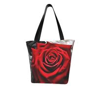 LHBWCVN Black White and Red Roses Tote Bag for Women Top-Handle Purse Large Shoulder Hobo Bags Casual Handbags Aesthetic Shopping Bag Reusable Grocery Bags Zipper