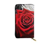 Lhbwcvn Black White And Red Roses Wallet For Women Men Clutch Rfid Blocking Leather Wallets Large Capacity Purse Credit Card Holder Money Case With Zipper Phone Holder Long Travel Purse, Black, One
