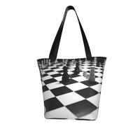 LHBWCVN Black White Chess Checkerboard Tote Bag for Women Top-Handle Purse Large Shoulder Hobo Bags Casual Handbags Aesthetic Shopping Bag Reusable Grocery Bag Zipper Work Bag Travel Beach Bag