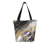 LHBWCVN Black White Gold Foil Marble Tote Bag for Women Top-Handle Purse Large Shoulder Hobo Bags Casual Handbags Aesthetic Shopping Bag Reusable Grocery Bag Zipper Work Bag Travel Beach Bag