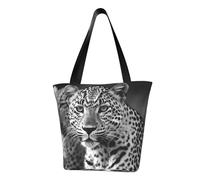 LHBWCVN Black White Leopard Animal Tote Bag for Women Top-Handle Purse Large Shoulder Hobo Bags Casual Handbags Aesthetic Shopping Bag Reusable Grocery Bags Zipper