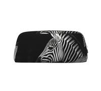 LHBWCVN Black & White Zebra Pencil Case Large Capacity Pencil Pouch Aesthetic Pen Bag Leather Makeup Bag for Women Men Travel Toiletry Bags Zipper Cosmetic Bag Wide-open Coin Pouch Purse, Gold, One