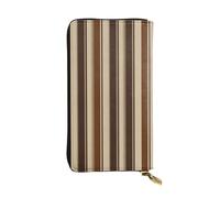 Lhbwcvn Brown Stripe Wallet For Women Men Clutch Rfid Blocking Leather Wallets Large Capacity Purse Credit Card Holder Money Case With Zipper Phone Holder Long Travel Purse, Black, One Size