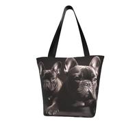 LHBWCVN Bulldog Tote Bag for Women Top-Handle Purse Large Shoulder Hobo Bags Casual Handbags Aesthetic Shopping Bag Reusable Grocery Bag Zipper Work Bag Travel Beach Bag