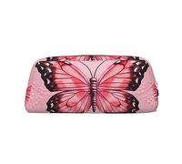 LHBWCVN Butterfly Pattern Pencil Case Large Capacity Pencil Pouch Aesthetic Pen Bag Leather Makeup Bag for Women Men Travel Toiletry Bags Zipper Cosmetic Bag Wide-open Coin Pouch Purse
