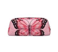 LHBWCVN Butterfly Pattern Pencil Case Large Capacity Pencil Pouch Aesthetic Pen Bag Leather Makeup Bag for Women Men Travel Toiletry Bags Zipper Cosmetic Bag Wide-open Coin Pouch Purse