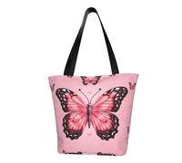 LHBWCVN Butterfly Pattern Tote Bag for Women Top-Handle Purse Large Shoulder Hobo Bags Casual Handbags Aesthetic Shopping Bag Reusable Grocery Bag Zipper Work Bag Travel Beach Bag