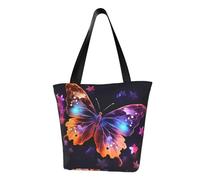 LHBWCVN Butterfly Tote Bag for Women Top-Handle Purse Large Shoulder Hobo Bags Casual Handbags Aesthetic Shopping Bag Reusable Grocery Bag Zipper Work Bag Travel Beach Bag