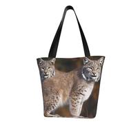 LHBWCVN Canada Lynx Tote Bag for Women Top-Handle Purse Large Shoulder Hobo Bags Casual Handbags Aesthetic Shopping Bag Reusable Grocery Bag Zipper Work Bag Travel Beach Bag
