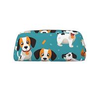 LHBWCVN Cartoon Dog Pencil Case Large Capacity Pencil Pouch Aesthetic Pen Bag Leather Makeup Bag for Women Men Travel Toiletry Bags Zipper Cosmetic Bag Wide-open Coin Pouch Purse