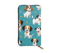Lhbwcvn Cartoon Dog Wallet For Women Men Clutch Rfid Blocking Leather Wallets Large Capacity Purse Credit Card Holder Money Case With Zipper Phone Holder Long Travel Purse, Black, One Size