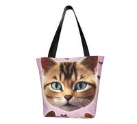 LHBWCVN Carttoon Cat Tote Bag for Women Top-Handle Purse Large Shoulder Hobo Bags Casual Handbags Aesthetic Shopping Bag Reusable Grocery Bag Zipper Work Bag Travel Beach Bag