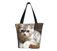 LHBWCVN Cat Tote Bag for Women Top-Handle Purse Large Shoulder Hobo Bags Casual Handbags Aesthetic Shopping Bag Reusable Grocery Bag Zipper Work Bag Travel Beach Bag