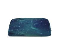 LHBWCVN Celestial Night Sky Pencil Case Large Capacity Pencil Pouch Aesthetic Pen Bag Leather Makeup Bag for Women Men Travel Toiletry Bags Zipper Cosmetic Bag Wide-open Coin Pouch Purse, Silver, One