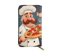 Lhbwcvn Chef Pizza Wallet For Women Men Clutch Rfid Blocking Leather Wallets Large Capacity Purse Credit Card Holder Money Case With Zipper Phone Holder Long Travel Purse, Black, One Size