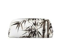 LHBWCVN Chinese Calligraphy Pencil Case Large Capacity Pencil Pouch Aesthetic Pen Bag Leather Makeup Bag for Women Men Travel Toiletry Bags Zipper Cosmetic Bag Wide-open Coin Pouch Purse