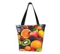 LHBWCVN Colorful Fruit Tote Bag for Women Top-Handle Purse Large Shoulder Hobo Bags Casual Handbags Aesthetic Shopping Bag Reusable Grocery Bag Zipper Work Bag Travel Beach Bag