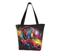 LHBWCVN Colorful Music Tote Bag for Women Top-Handle Purse Large Shoulder Hobo Bags Casual Handbags Aesthetic Shopping Bag Reusable Grocery Bag Zipper Work Bag Travel Beach Bag