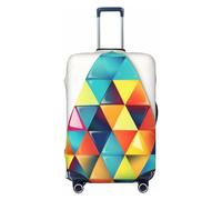 LHBWCVN Colorful Triangle Luggage Cover for Suitcase Tsa Approved, Washable Suitcase Protector Fits 18-32 Inch Anti-scratch Suitcase Cover Carry on Luggage Sleeve Travel Baggage Cover, Black, XL