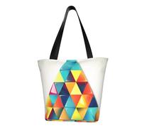 LHBWCVN Colorful Triangle Tote Bag for Women Top-Handle Purse Large Shoulder Hobo Bags Casual Handbags Aesthetic Shopping Bag Reusable Grocery Bag Zipper Work Bag Travel Beach Bag