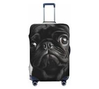 LHBWCVN Cute Black Pug Dog Luggage Cover for Suitcase Tsa Approved, Washable Suitcase Protector Fits 18-32 Inch Anti-scratch Suitcase Cover Carry on Luggage Sleeve Travel Baggage Cover, Black, XL
