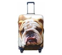 LHBWCVN Cute Bulldog Puppy Luggage Cover for Suitcase Tsa Approved, Washable Suitcase Protector Fits 18-32 Inch Anti-scratch Suitcase Cover Carry on Luggage Sleeve Travel Baggage Cover, Black, XL