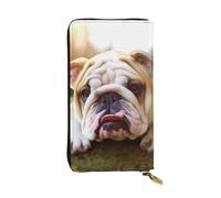 Lhbwcvn Cute Bulldog Puppy Wallet For Women Men Clutch Rfid Blocking Leather Wallets Large Capacity Purse Credit Card Holder Money Case With Zipper Phone Holder Long Travel Purse, Black, One Size