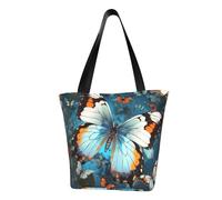 LHBWCVN Cute Butterfly Tote Bag for Women Top-Handle Purse Large Shoulder Hobo Bags Casual Handbags Aesthetic Shopping Bag Reusable Grocery Bag Zipper Work Bag Travel Beach Bag
