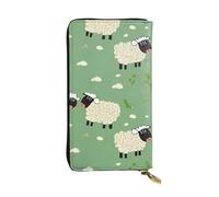 Lhbwcvn Cute Cartoon Sheep Wallet For Women Men Clutch Rfid Blocking Leather Wallets Large Capacity Purse Credit Card Holder Money Case With Zipper Phone Holder Long Travel Purse, Black, One Size