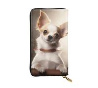 Lhbwcvn Cute Chihuahua Wallet For Women Men Clutch Rfid Blocking Leather Wallets Large Capacity Purse Credit Card Holder Money Case With Zipper Phone Holder Long Travel Purse, Black, One Size