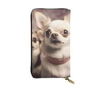 Lhbwcvn Cute Chihuahua Wallet For Women Men Clutch Rfid Blocking Leather Wallets Large Capacity Purse Credit Card Holder Money Case With Zipper Phone Holder Long Travel Purse, Black, One Size