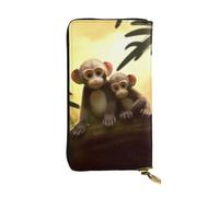 Lhbwcvn Cute Couple Monkey Wallet For Women Men Clutch Rfid Blocking Leather Wallets Large Capacity Purse Credit Card Holder Money Case With Zipper Phone Holder Long Travel Purse, Black, One Size