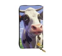 Lhbwcvn Cute Cow Wallet For Women Men Clutch Rfid Blocking Leather Wallets Large Capacity Purse Credit Card Holder Money Case With Zipper Phone Holder Long Travel Purse, Black, One Size
