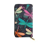 LHBWCVN Cute Dragonfly Wallet For Women Men Clutch Rfid Blocking Leather Wallets Large Capacity Purse Credit Card Holder Money Case With Zipper Phone Holder Long Travel Purse, Black, One Size