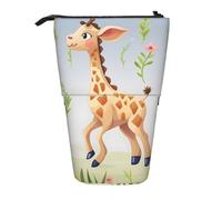 LHBWCVN Cute giraffe Cosmetics Bag Standing Pencil Case Telescopic Pencil Bag Portable Pencil Holder Cute Stand up Pencil Pouch for Women Men Travel Coin Pouch Purse