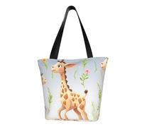 LHBWCVN Cute giraffe Tote Bag for Women Top-Handle Purse Large Shoulder Hobo Bags Casual Handbags Aesthetic Shopping Bag Reusable Grocery Bag Zipper Work Bag Travel Beach Bag